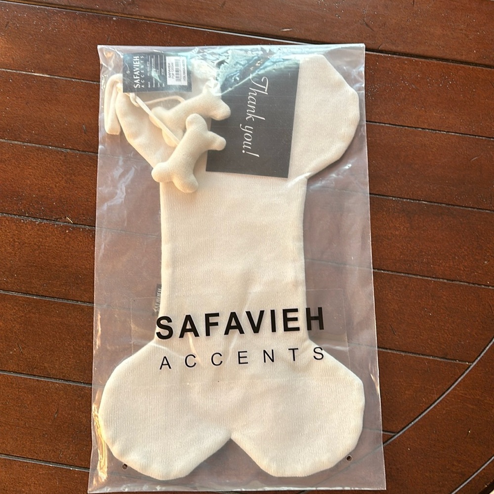 NWT NIP - SAFAVIEH Accents Dog Christmas Stocking.